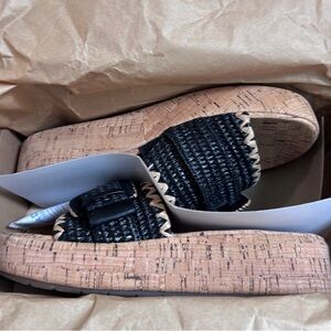 Earth Tan Sandal Black and Tan Slip On